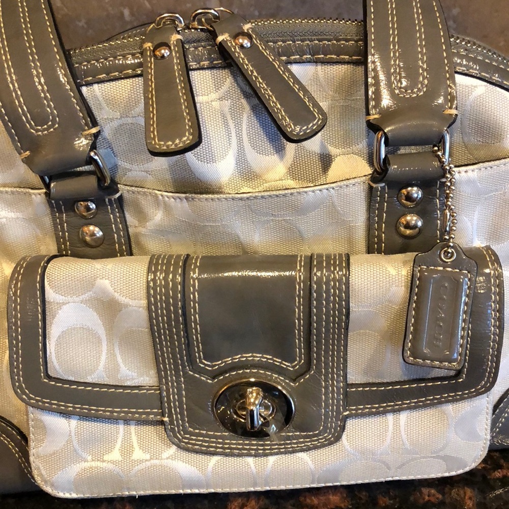 Coach silver white gray handbag New - Picture 2 of 11